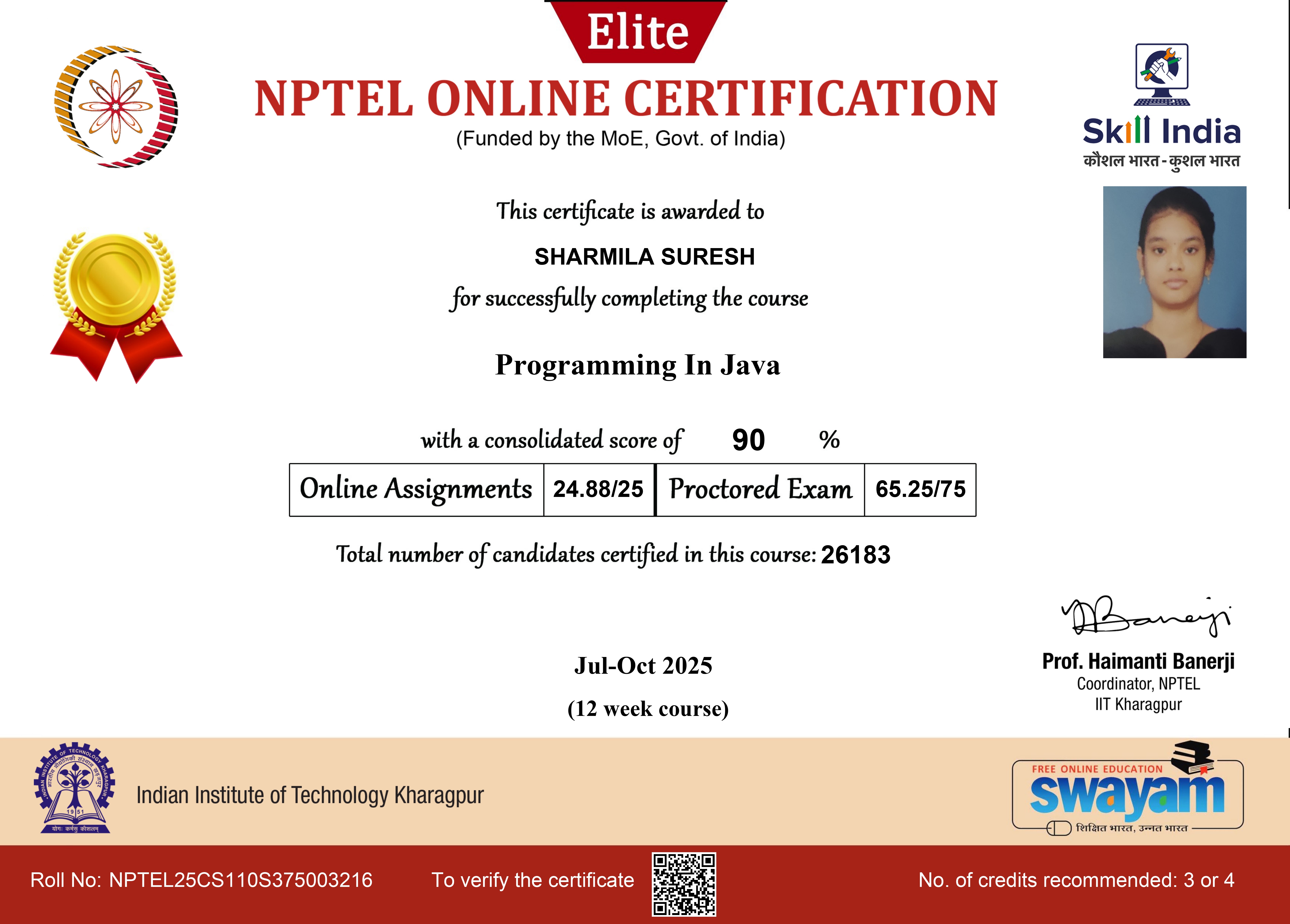 NPTEL Elite Certificate 10